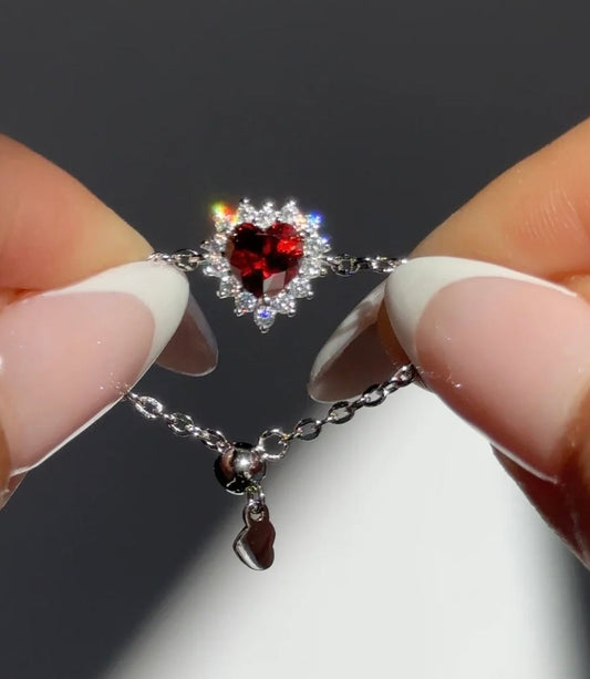 Anillo Corazón Encadenado – Heart Chained Ring (Red)