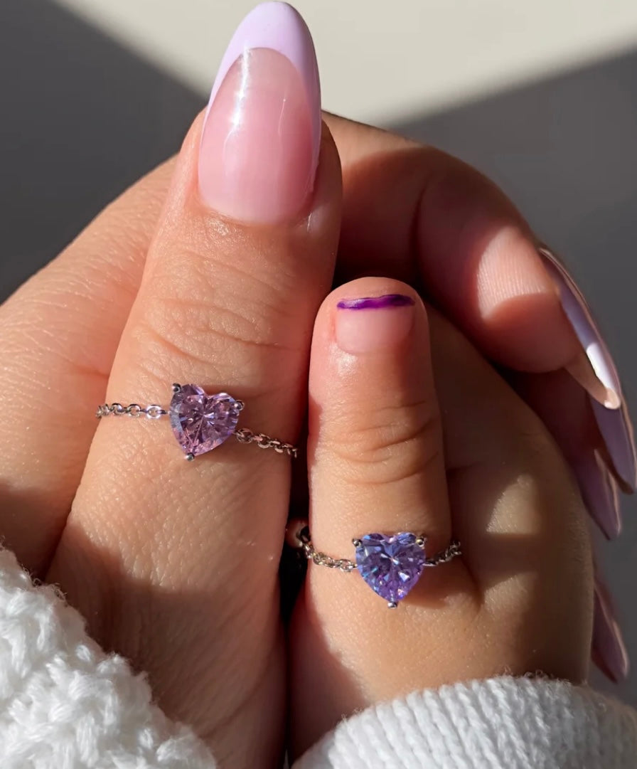 Perfect Bestie Matching Adjustable Chain Heart Ring
