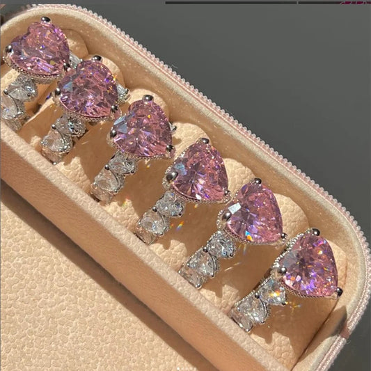 RosΓ© Luxe Fantasy Adjustable Zircon Ring - (Ring Box Included)