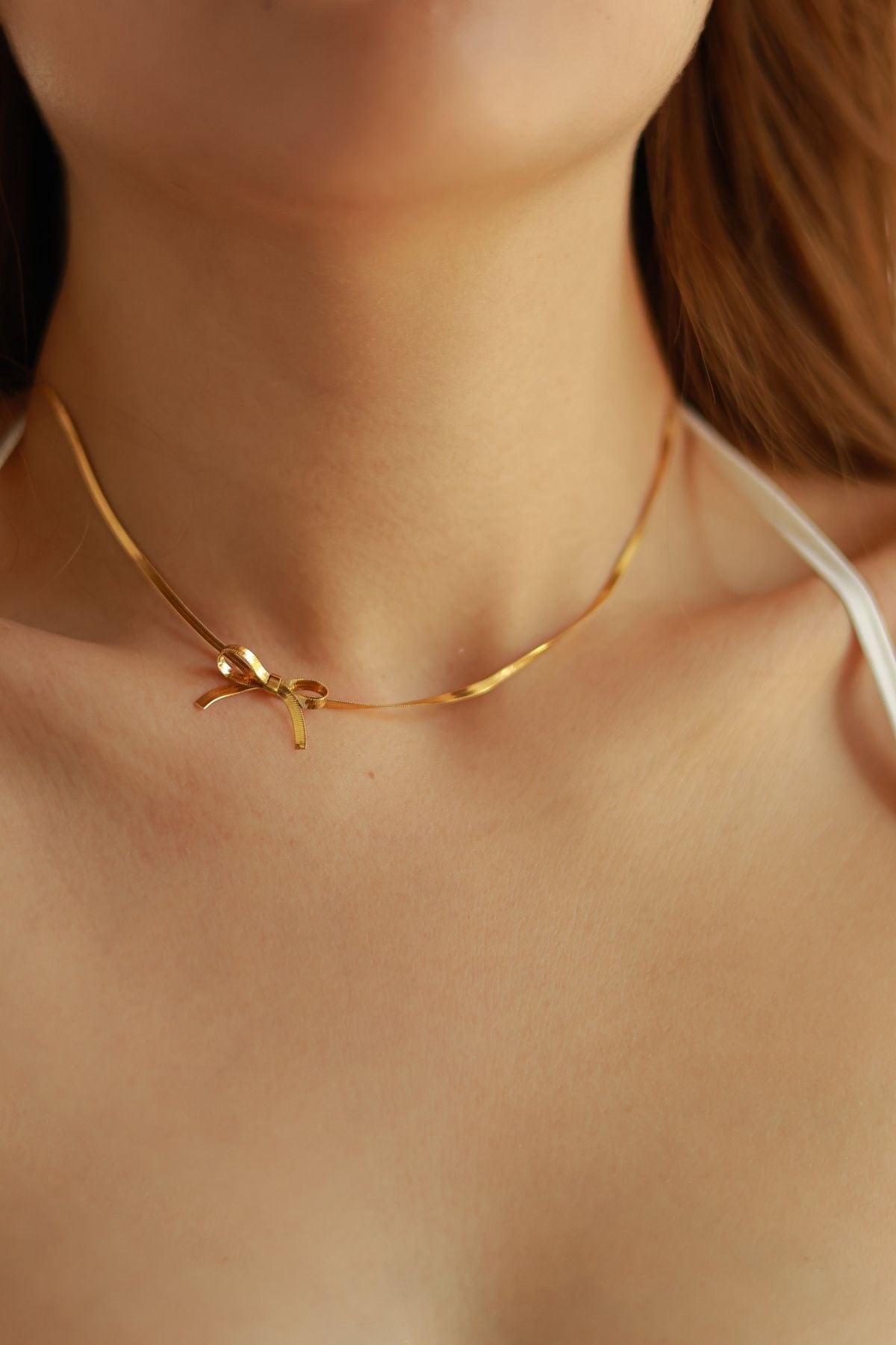 Stainless Steel Adjustable Bowknot Necklace