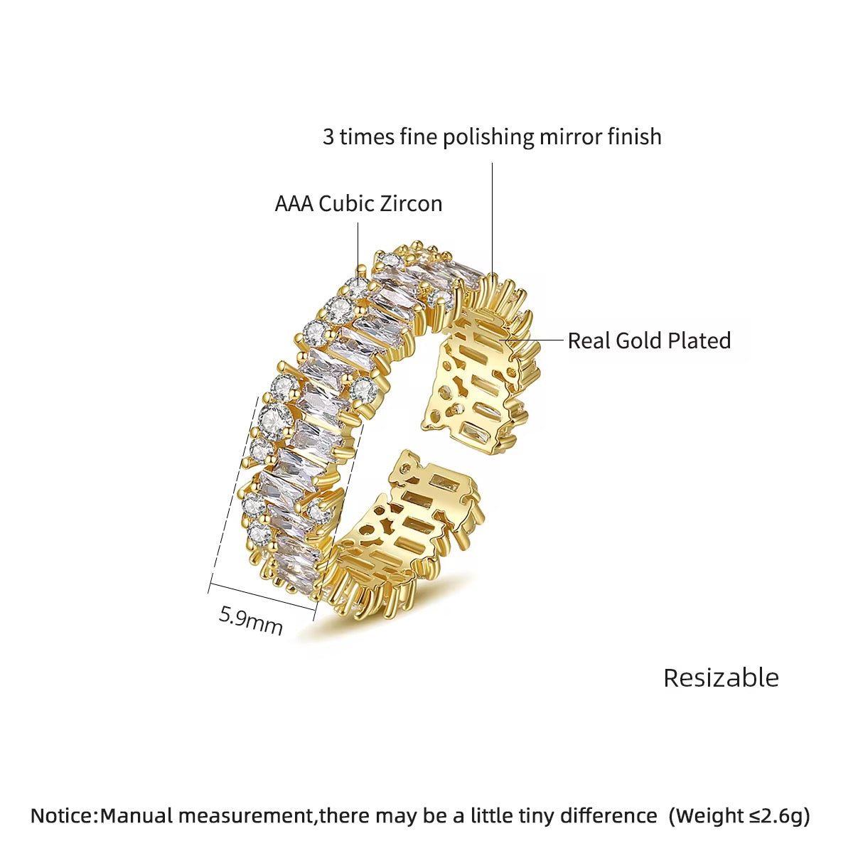 Gleamstone Irregular Starlit Grace Ring