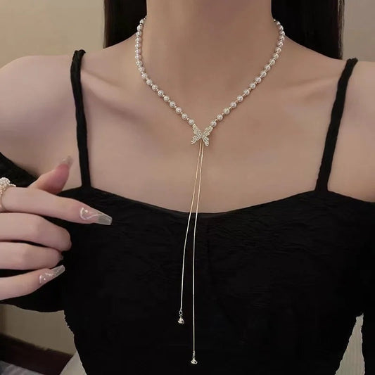Celebrity Inspired Adjustable Hollywood Style Butterfly Necklace - (Anti Tarnish)