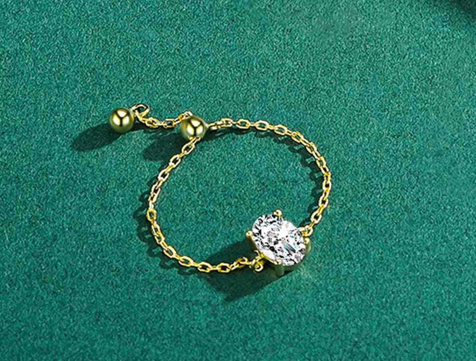 Disney Princess Golden Adjustable Chain Premium Ring