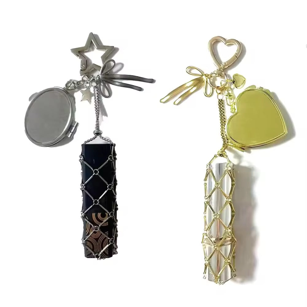 Metal Lipstick Holder Keychain Bag Charm - (Without Mirror)