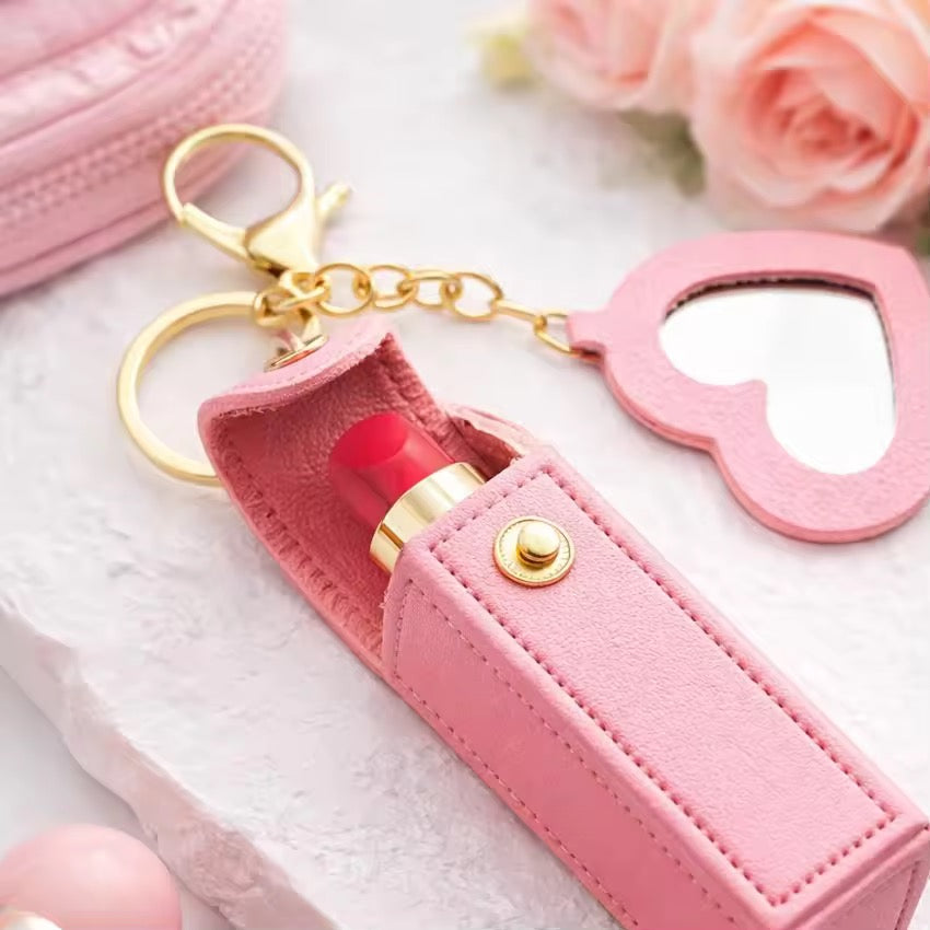 Cute Mini Lipstick Keychain Holder Bag Charm