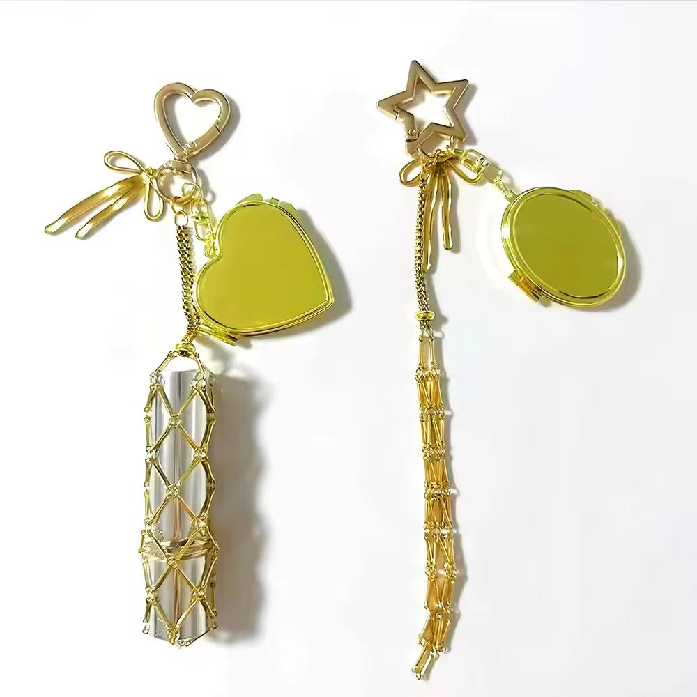 Metal Lipstick Holder Keychain Bag Charm - (Without Mirror)