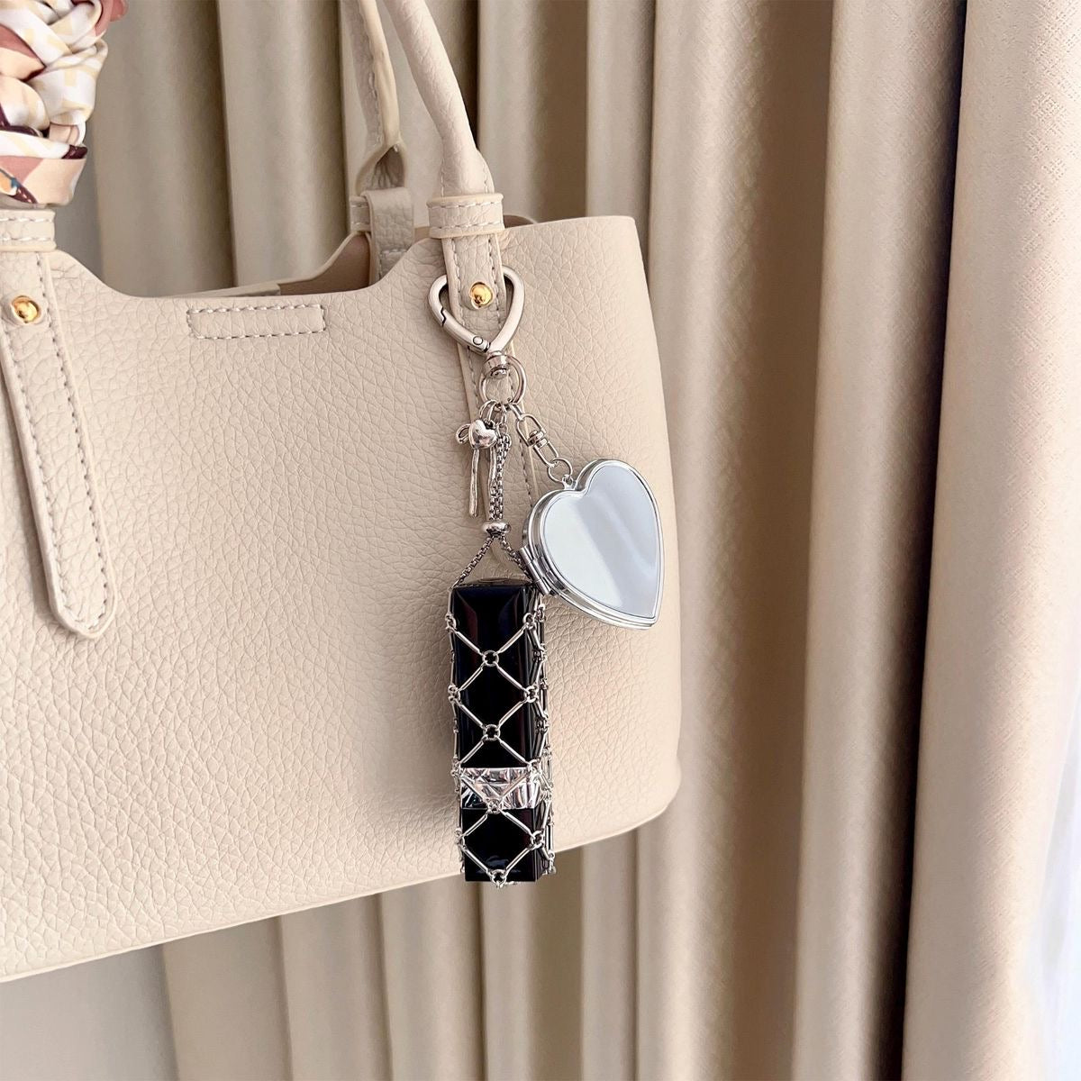 Metal Lipstick Holder Keychain Bag Charm - (Without Mirror)