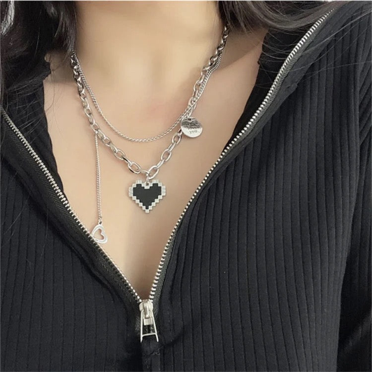 Black Heart Prom Necklace