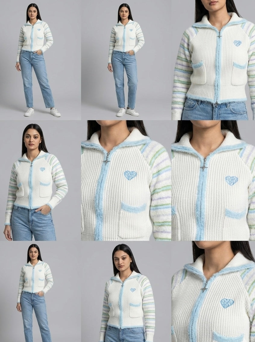 Pastel Sherbet Zip-Hoodie - FREE SIZE