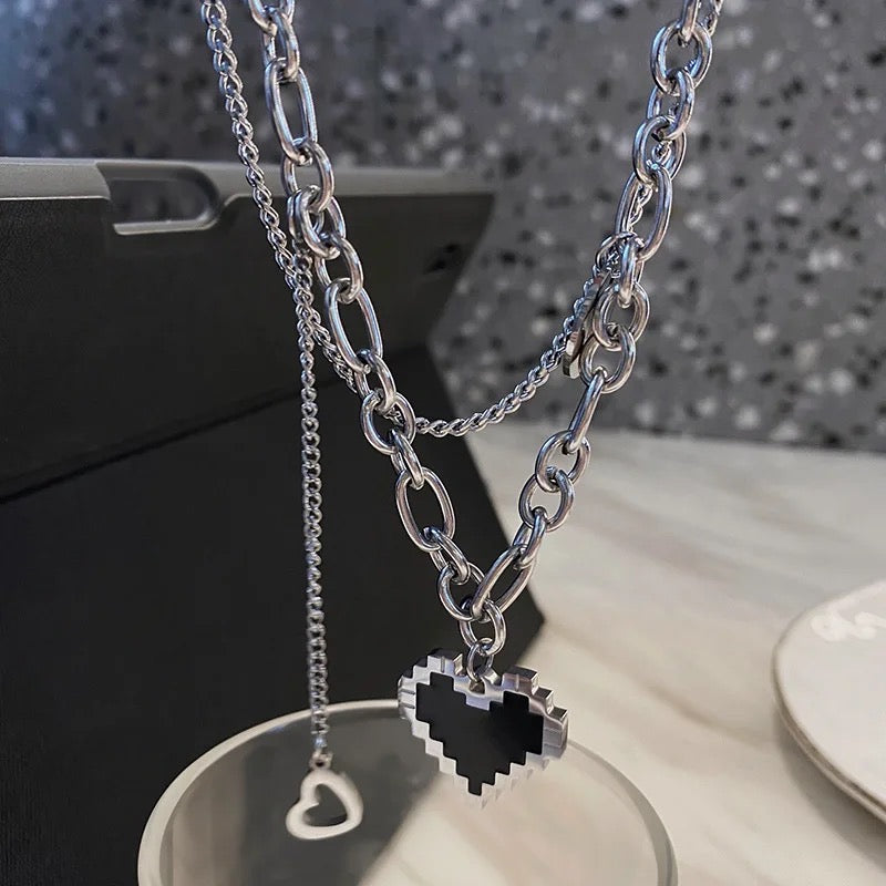 Black Heart Prom Necklace