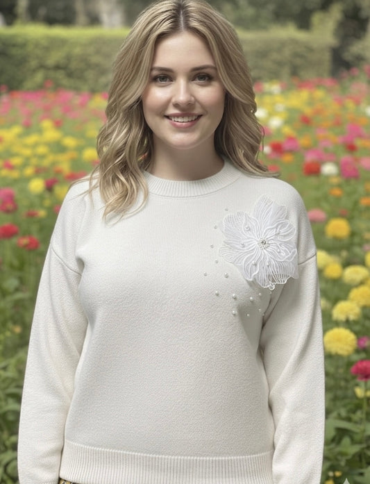 White Wing Daydream Sweater - FREE SIZE