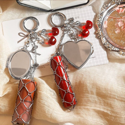 Metal Lipstick Holder Keychain Bag Charm - (Without Mirror)
