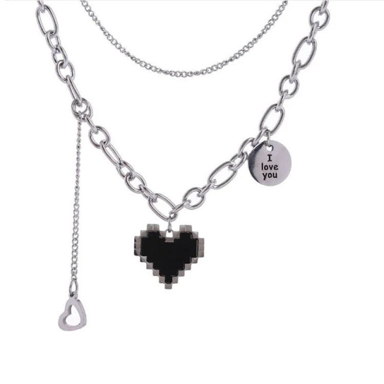 Black Heart Prom Necklace