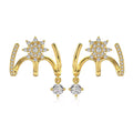 Gold Plated Stainless Steel Celestial Wave Earrings