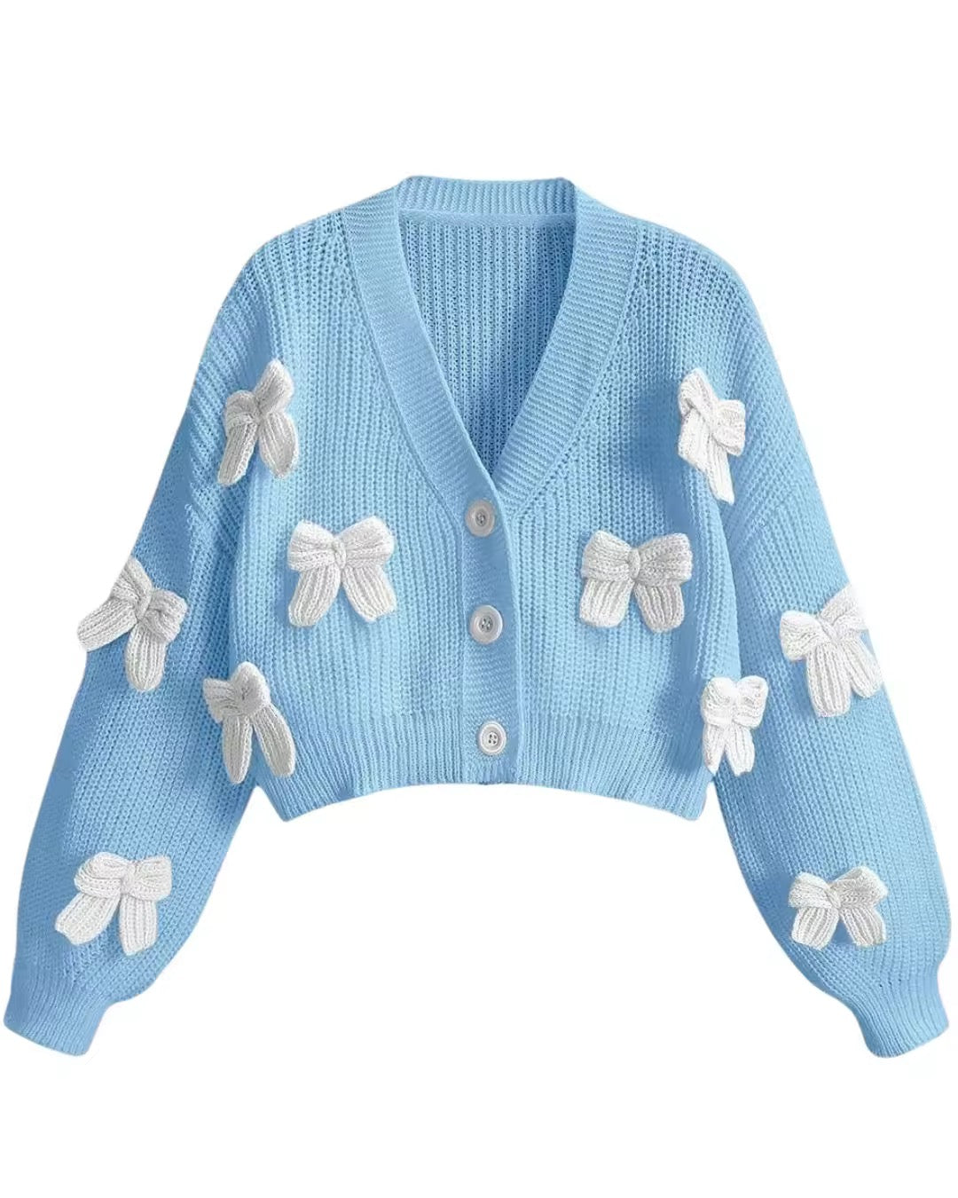 Bow-Knot Chunky Knit Cardigan - Free Size