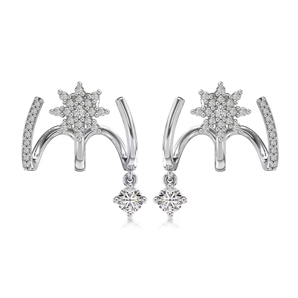 Gold Plated Stainless Steel Celestial Wave Earrings