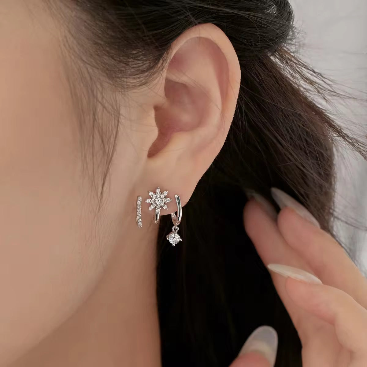 Stainless Steel Anti Tarnish Celestial Wave Earrings