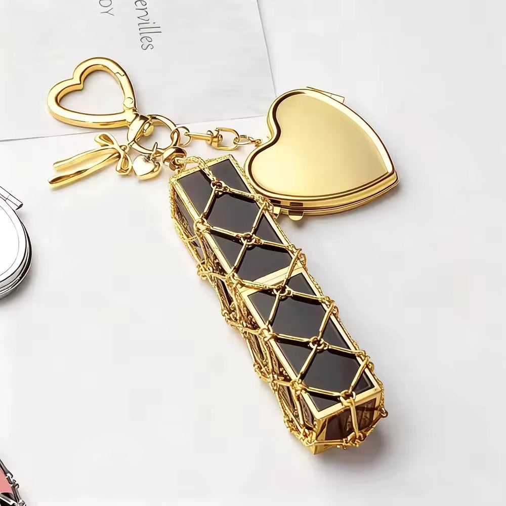 Metal Lipstick Holder Keychain Bag Charm - (Without Mirror)