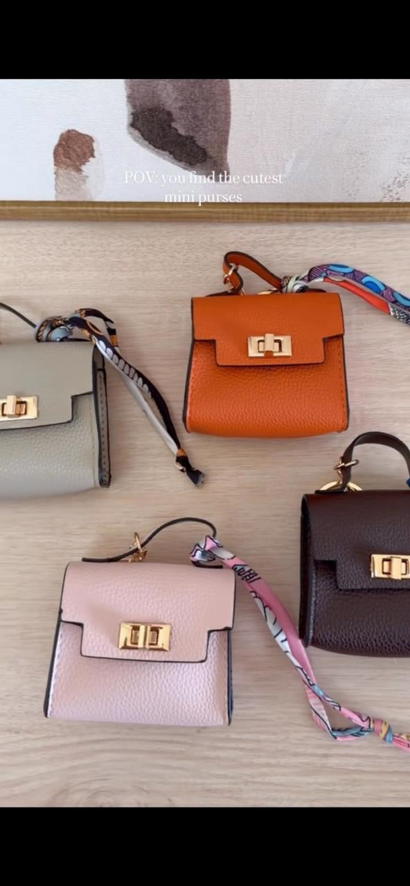 Mini Bag Keychain Storage Small Purse - (color may vary as limited stock available)