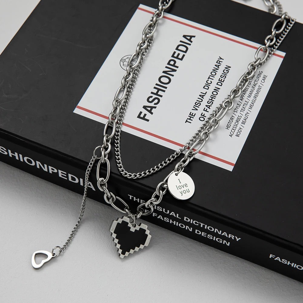 Black Heart Prom Necklace