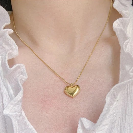 Golden Ember Prominent Heart Mini Pendant