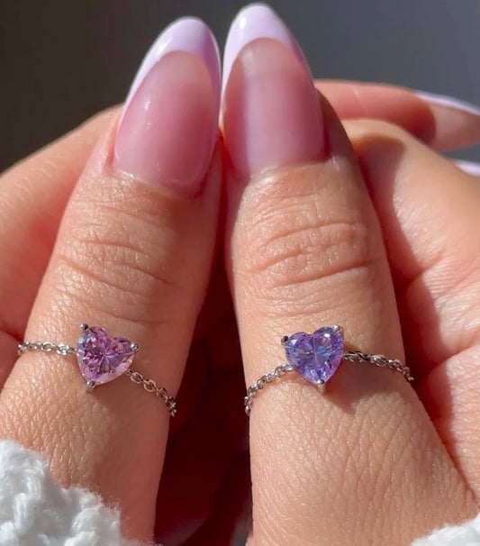 Perfect Bestie Matching Adjustable Chain Heart Ring