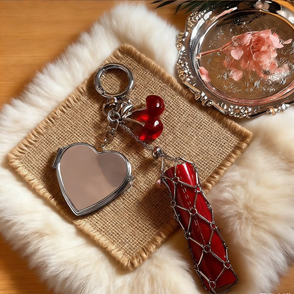 Metal Lipstick Holder Keychain Bag Charm - (Without Mirror)