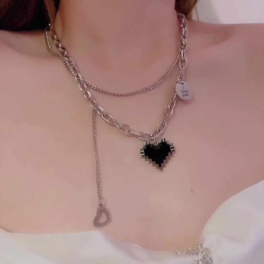 Black Heart Prom Necklace