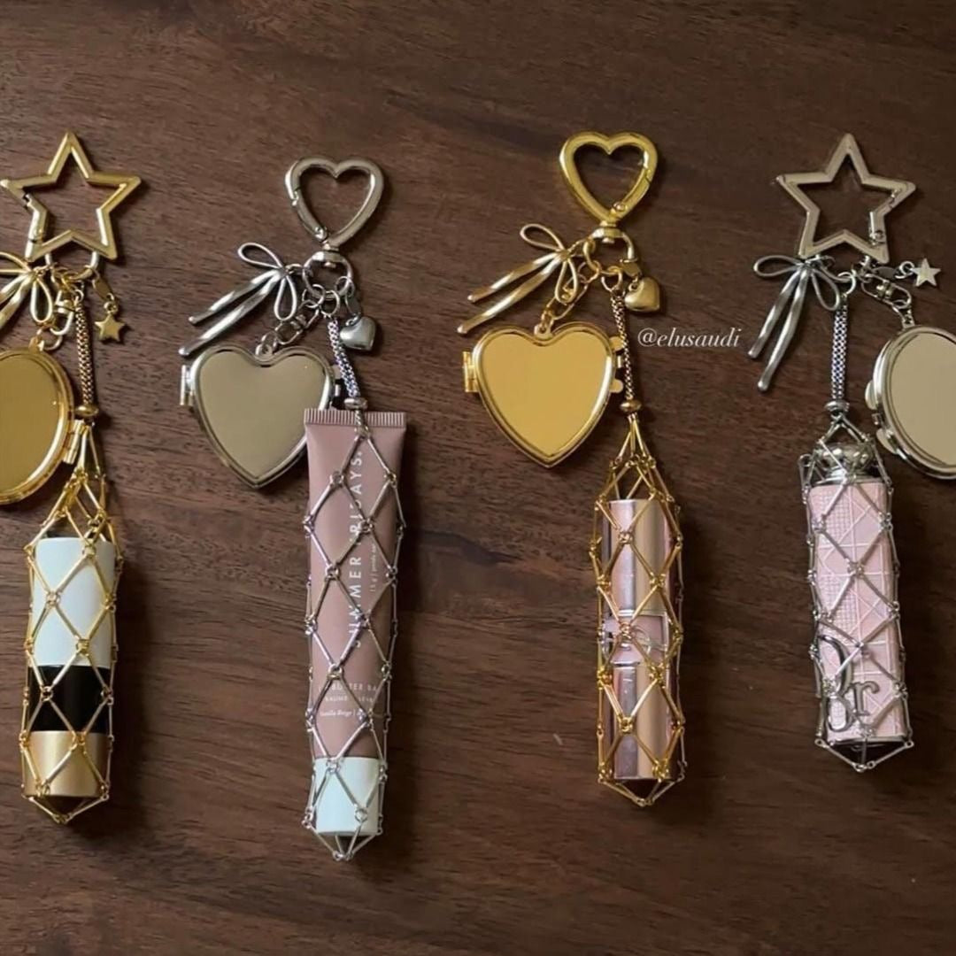 Metal Lipstick Holder Keychain Bag Charm - (Without Mirror)