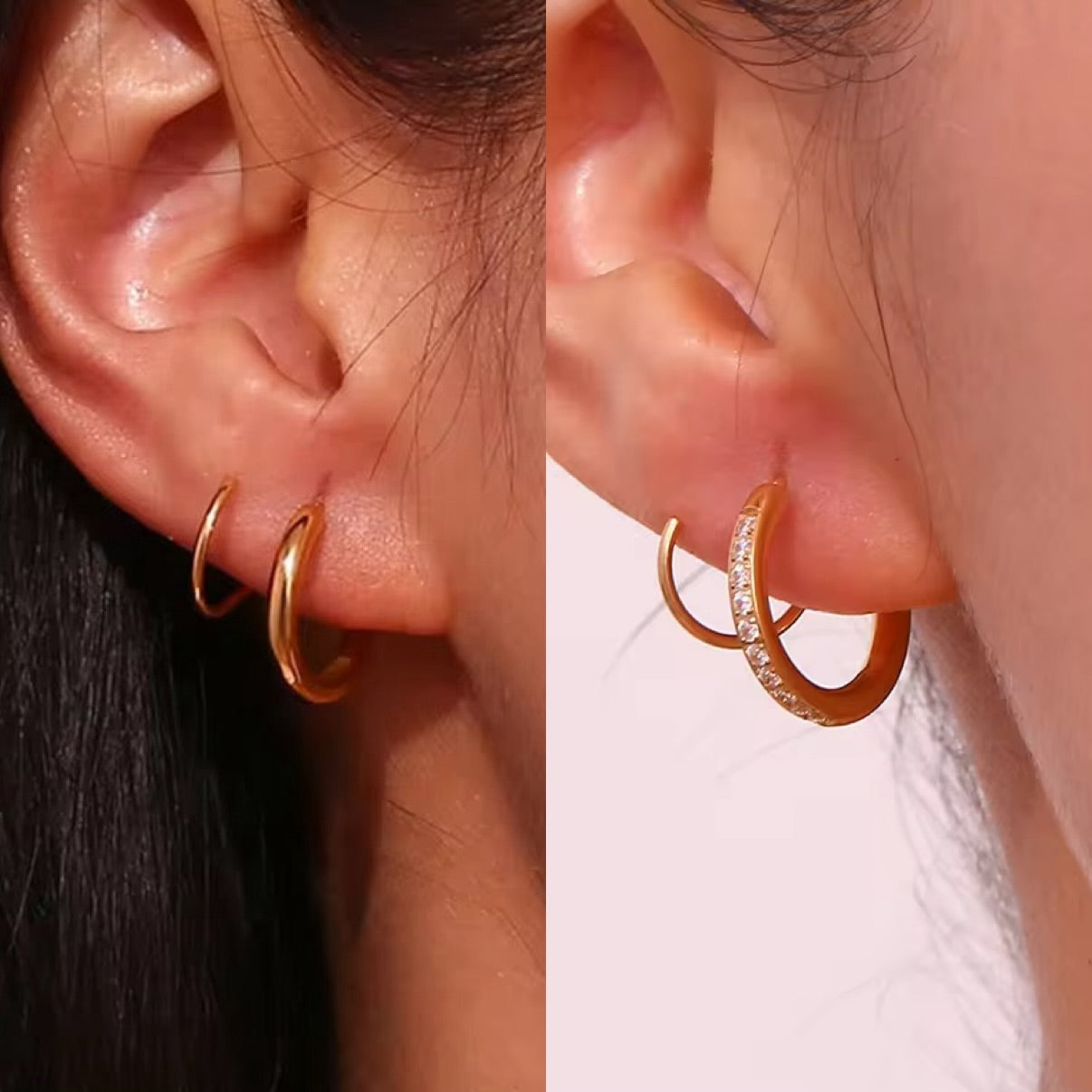 18K Gold Plated Spiral Earrings - Golden