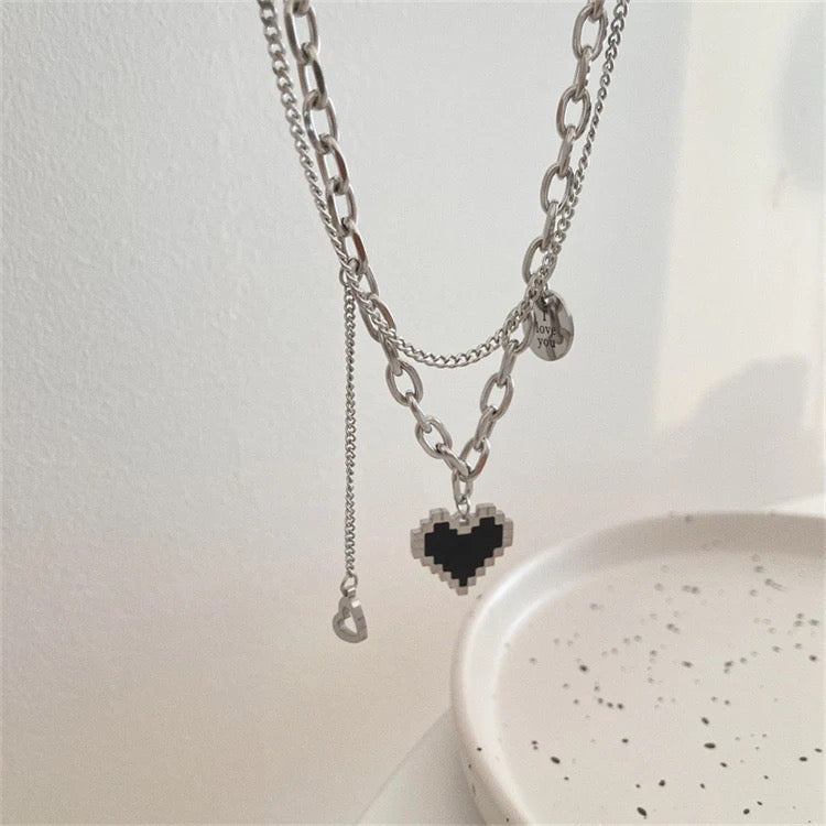 Black Heart Prom Necklace