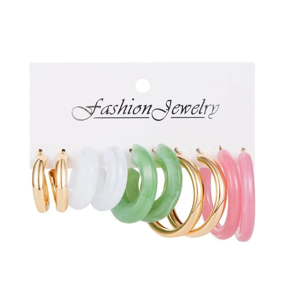 Hoops Earrings Set