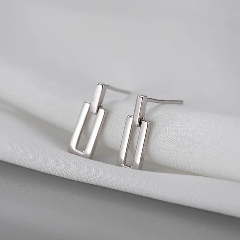 Rectangle Hoop Earrings For Women and Girls