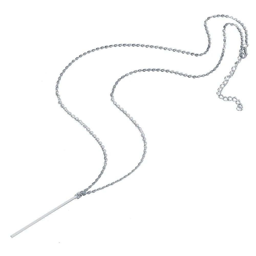 Silver Stylish Long Pin Drop Neckpiece