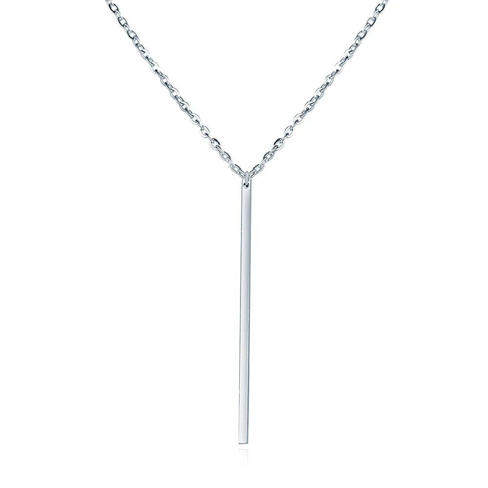 Silver Stylish Long Pin Drop Neckpiece