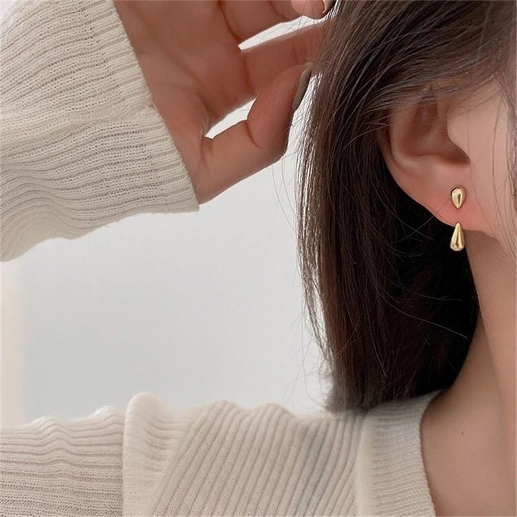 2 Way Tear Drop Korean Earrings Pair