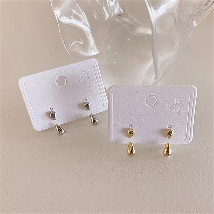 2 Way Tear Drop Korean Earrings Pair