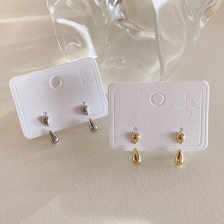 2 Way Tear Drop Korean Earrings Pair