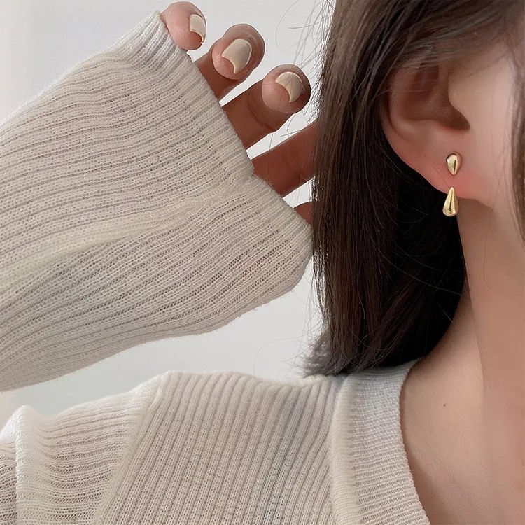 2 Way Tear Drop Korean Earrings Pair