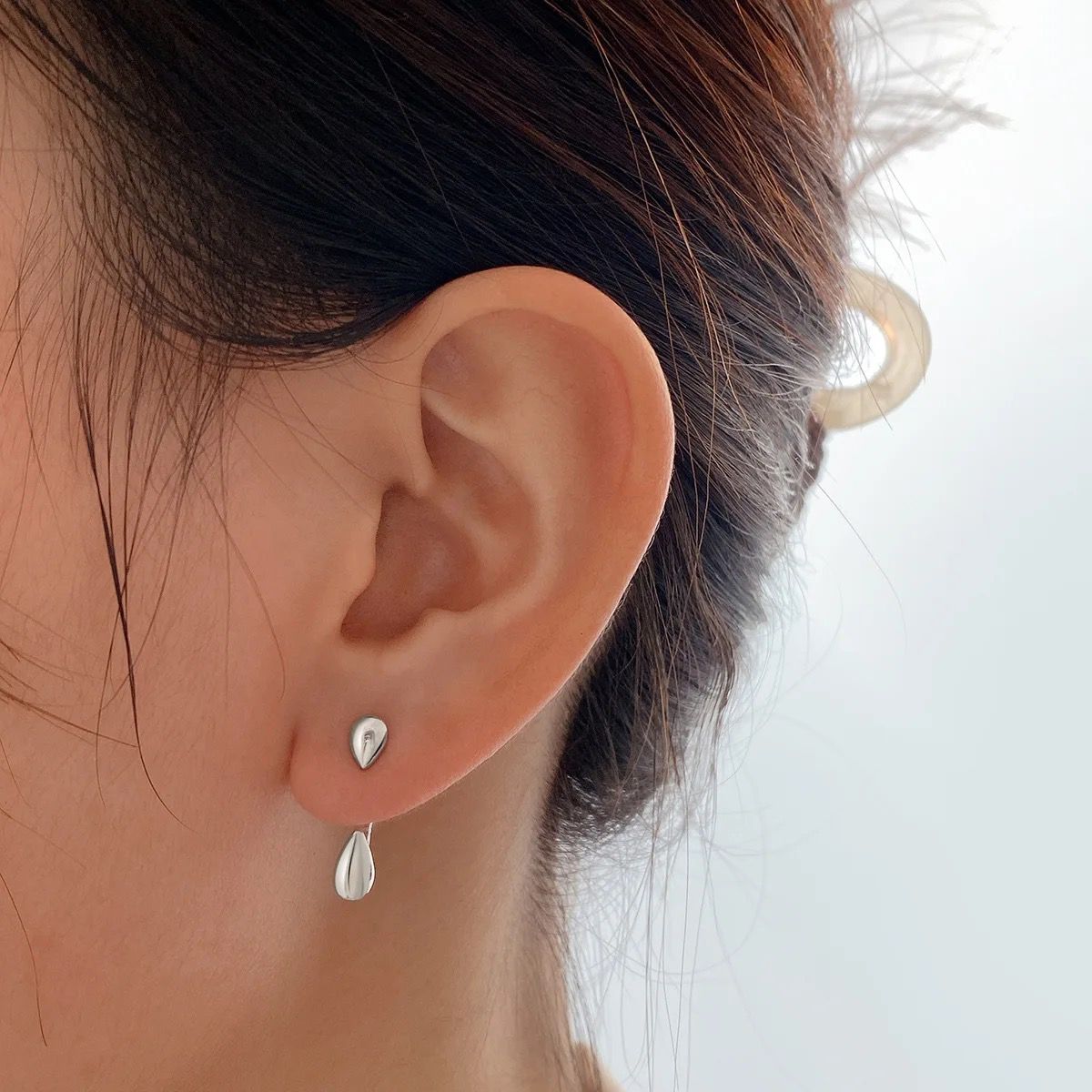 2 Way Tear Drop Korean Earrings Pair