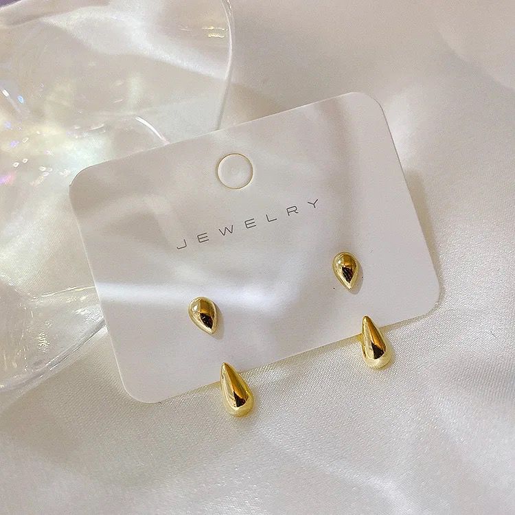 2 Way Tear Drop Korean Earrings Pair