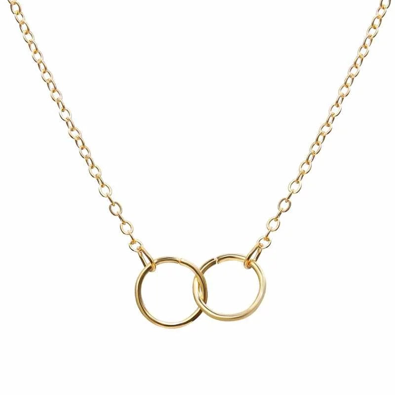 Dicircle necklace-Golden (Anti Tarnish)