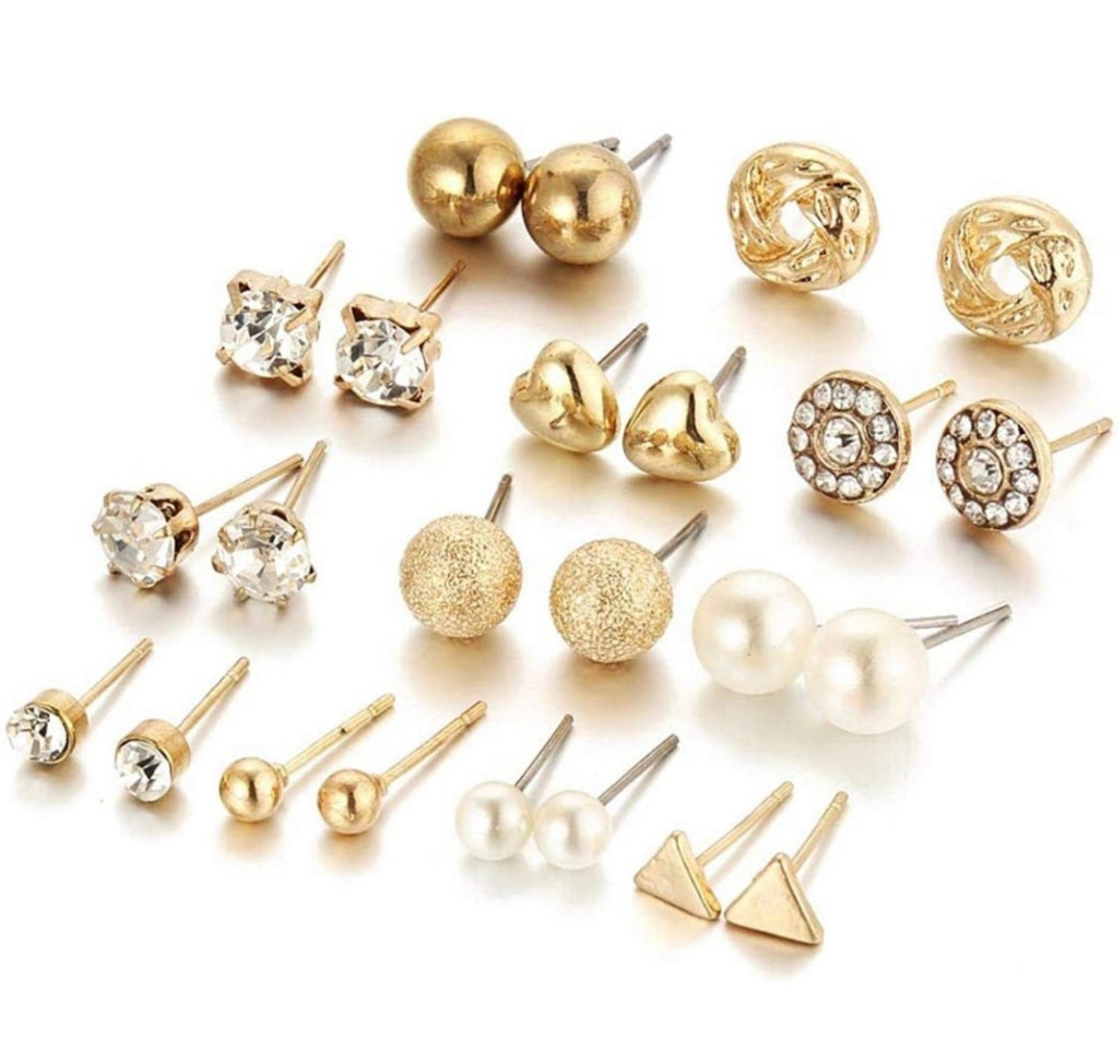 Tiny Korean Earrings Set