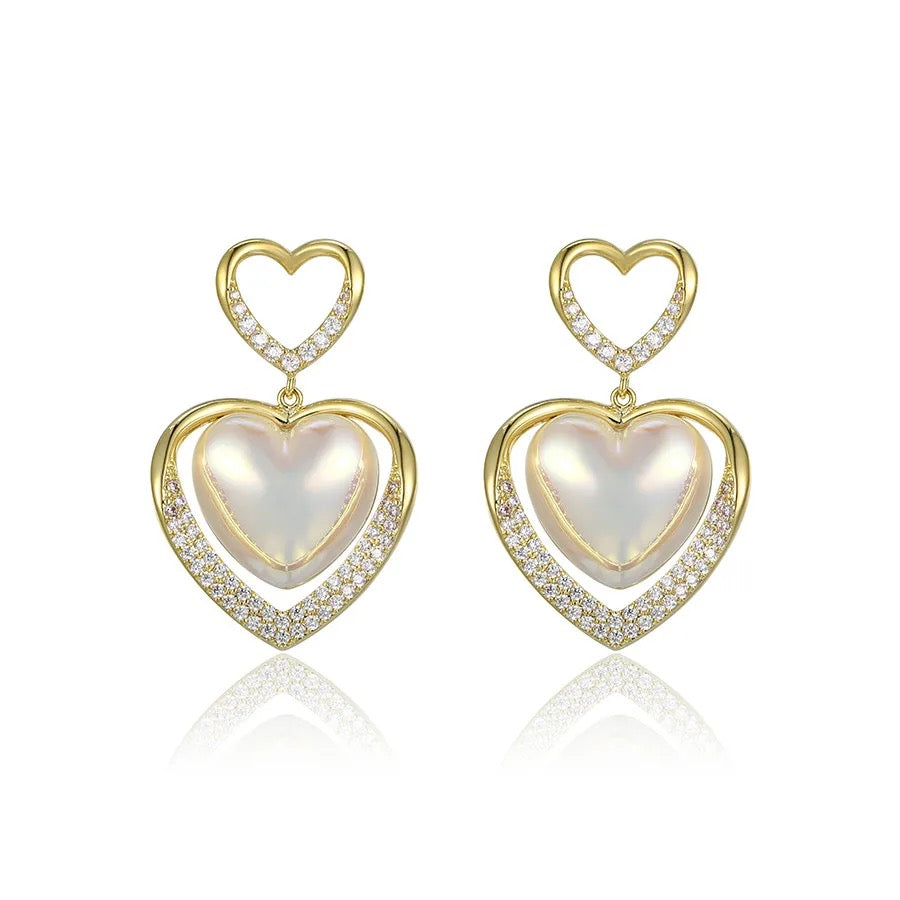 Korean Model Heart Shaped Earrings