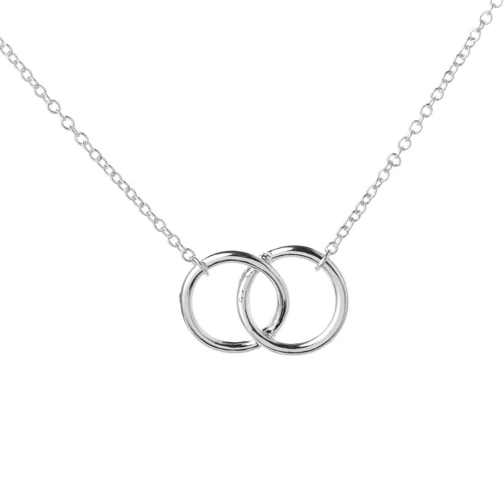 Dicircle necklace-Silver (Anti Tarnish)